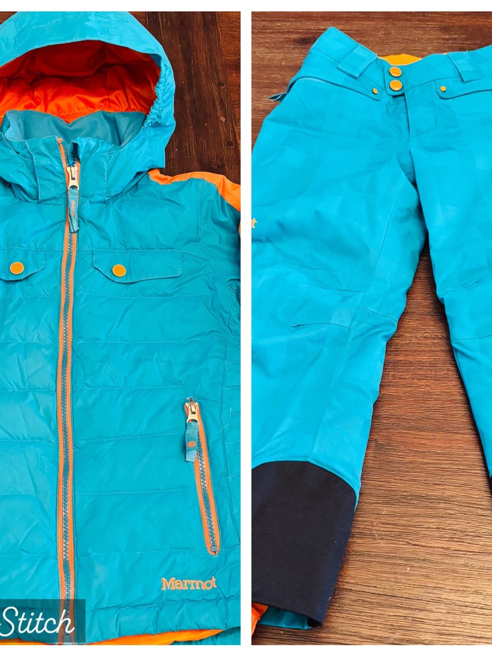 Marmot 2 Piece Kids Snow Suit: Jacket w/ Detachable Hood & Pants Size XS/TP